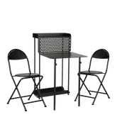 Torre Balkonset - Set van 3 - Metaal - Zwart