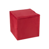 J-Line Poef Kubus Velvet Framboos Roze