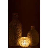 J-Line vaas Mozaiek - glas - groen/wit - large