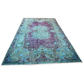 Turquoise vintage vloerkleed - 277x177 cm - HANDGEMAAKT