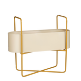Shandy Staande Plantenbak - L54 x B23 x H48 cm - Metaal - Off White, Lichtbruin