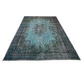 Turquoise vintage vloerkleed - 293x200 cm - HANDGEMAAKT