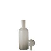 J-Line Vaas Fles+Stop Effen Glas Wit Small