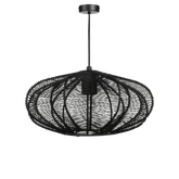 Kanti Hanglamp - H17 x Ø31 cm - Metaal - Zwart