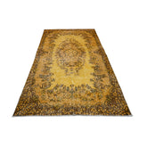 Geel vintage vloerkleed - 205x117 cm - HANDGEMAAKT