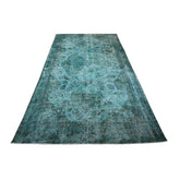 Turquoise vintage vloerkleed - 290x160 cm - HANDGEMAAKT