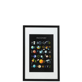J-Line wanddecoratie Alfabet - papier/kunststof - zwart