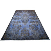 Blauw vintage vloerkleed - 297x175 cm - HANDGEMAAKT
