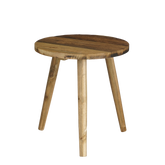 Bold Bijzettafel - H36 x Ø33 cm - Gerecycled Hout - Bruin