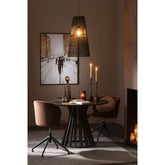J-Line Wanddecoratie Walking Polyester/Hout Zwart/Beige