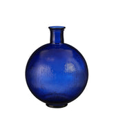 Firenza Fles Vaas - H42 x Ø34 cm - Gerecycled Glas - Donkerblauw