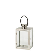 J-Line lantaarn Rechthoek - metaal/glas - zilver