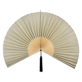 Muurdecoratie Waaier - L105 x B150 cm - Bamboe - Zwart