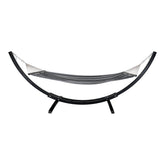 Tripoli Hangmat - Hangmat op houten standaard, lariks, polyester/katoen, zwart/grijs/wit