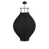 Pego Hanglamp - H73 x Ø54 cm - Linnen - Zwart