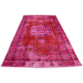 Roze vintage vloerkleed - 295x174 cm - HANDGEMAAKT