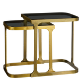 Kevin Bijzettafel - Set van 2 - L48 x B37 x H52 cm - Metaal - Goud