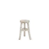 J-Line Kruk Ibiza Rond Hout White Wash