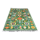 Groen Azeri vloerkleed - 96x70 cm - HANDGEMAAKT