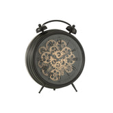 J-Line Wekker Romeinse Cijfers klok - metaal - zwart- L - Ø 47 cm