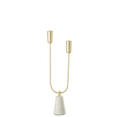 J-Line kandelaar Dune - marmer/ijzer - goud/wit