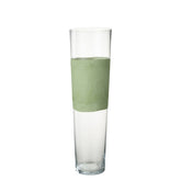 J-Line vaas Delph - glas - transparant/groen - large