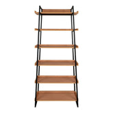 Sakai Book Case - Boekenkast, essenfineer, zwart stalen frame, 6 planken, 80x35x185 cm