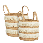 Opbergmand - Set van 2 - H30 x Ø32 cm - Waterhyacint - Bruin