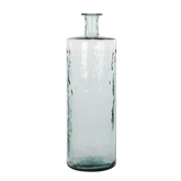 Guan Fles Vaas - H75 x Ø25 cm - Gerecycled Glas - Transparant