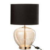 J-Line Lamp Transparant Glas/Textiel Goud/Zwart