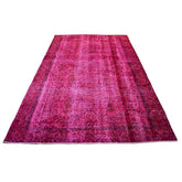 Roze vintage vloerkleed - 257x155 cm - HANDGEMAAKT