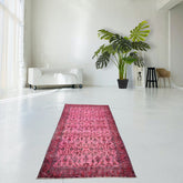 Roze vintage vloerkleed - 188x114 cm - HANDGEMAAKT