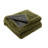 J-Line Plaid Cutie - Fleece Deken – Polyester – 180x130 cm – Mosgroen