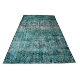 Turquoise vintage vloerkleed - 261x156 cm - HANDGEMAAKT