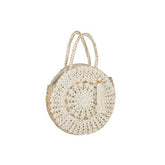 J-Line Strandtas Rond+Kwast Zeegras/Kant Nat/Wit