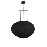 Pego Hanglamp - H55 x Ø50 cm - Linnen - Zwart