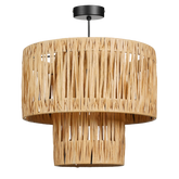 Elisa Hanglamp - H30 x Ø35 cm - Raffia - Lichtbruin