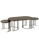 J-Line salontafel - metaal - zilver/bruin