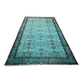 Turquoise vintage vloerkleed - 253x142 cm - HANDGEMAAKT