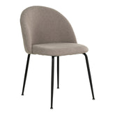 Geneve Dining Chair - Eetkamerstoel, steen met zwarte poten, HN1231 - set van 2