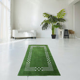 Groen Gabbeh vloerkleed - 147x90 cm - HANDGEMAAKT