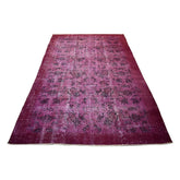 Paars vintage vloerkleed - 245x147 cm - HANDGEMAAKT