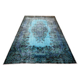 Turquoise vintage vloerkleed - 269x165 cm - HANDGEMAAKT