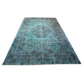 Turquoise vintage vloerkleed - 257x172 cm - HANDGEMAAKT
