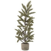 J-Line Dennentak In Pot Glitter Plastiek Groen Small Large