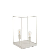 J-Line 2 Lampen Rechthoekige Frame tafellamp - metaal - wit - L