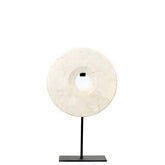 The Marble Disc on Stand - Wit - M