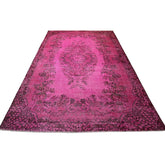 Roze vintage vloerkleed - 290x180 cm - HANDGEMAAKT