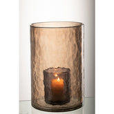 J-Line Windlicht Dubbel Glas Oker Large