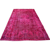 Roze vintage vloerkleed - 300x185 cm - HANDGEMAAKT